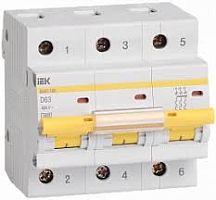 Выключатель автоматический IEK KARAT ВА47-100 3п 50А D 10кА картинка